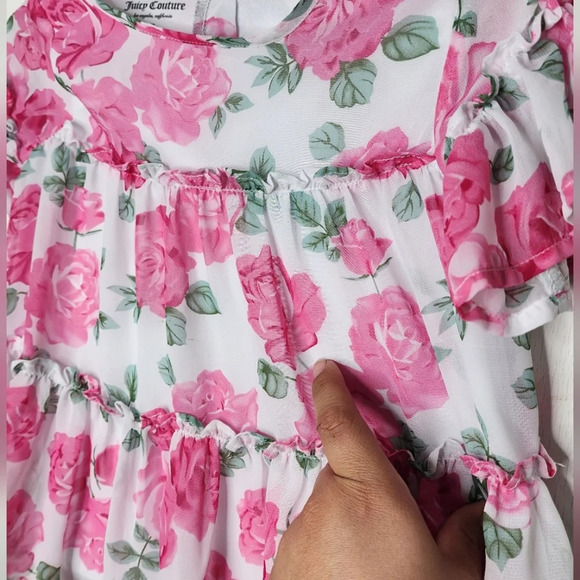 Juicy Couture Floral Pink White Blouse Sz 3T - Picture 7 of 9